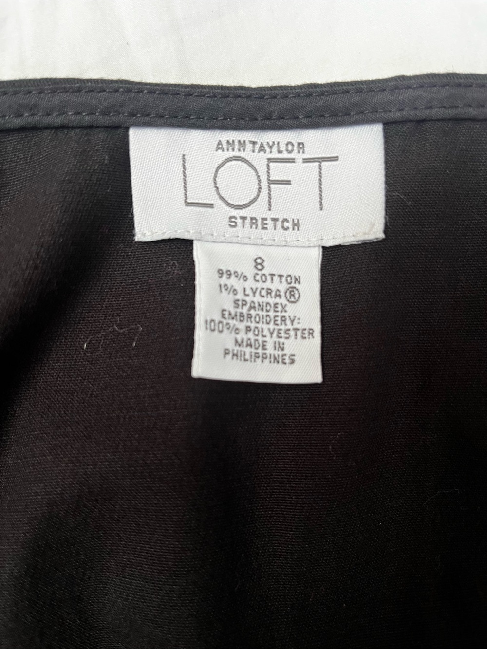 Ann Taylor Loft Black Mini Skirt with White Embroidered Accents - Picture 2 of 4